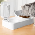 thumbnail image 4 of Pet Supplies Adjustable Cat Food and Water Bowl Set Double Elevated Feeding Station for Cats and Small Dogs 015° Tilt Design Easy Clean, 4 of 5