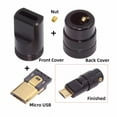 thumbnail image 2 of FVH Micro USB2.0 5Pin Male Plug Connector Solder Type with Aluminum Alloy Shell Black Customization for 4.0mm~6.0mm Cable, 2 of 5