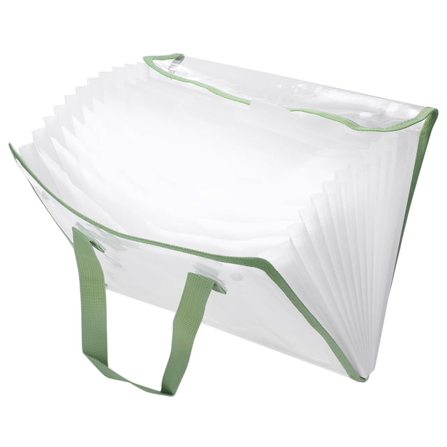 Uxcell Organizador de Archivos en Acordeón de 13 Bolsillos, Folder Expandible Portátil con Etiquetas de Índice Clasificadas para Trabajadores de Oficina, Verde (Tapa Abatible)