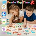 thumbnail image 6 of Melofaver Toddler Puzzles Montessori Toys for 3 4 5 Years Old, 6 PCS Wooden Puzzles for Kids Ages 4-6 - Learning Alphabet, Numbers, Shapes and Animals, Educational Toys Puzzle Gifts for Girls Boys, 6 of 7