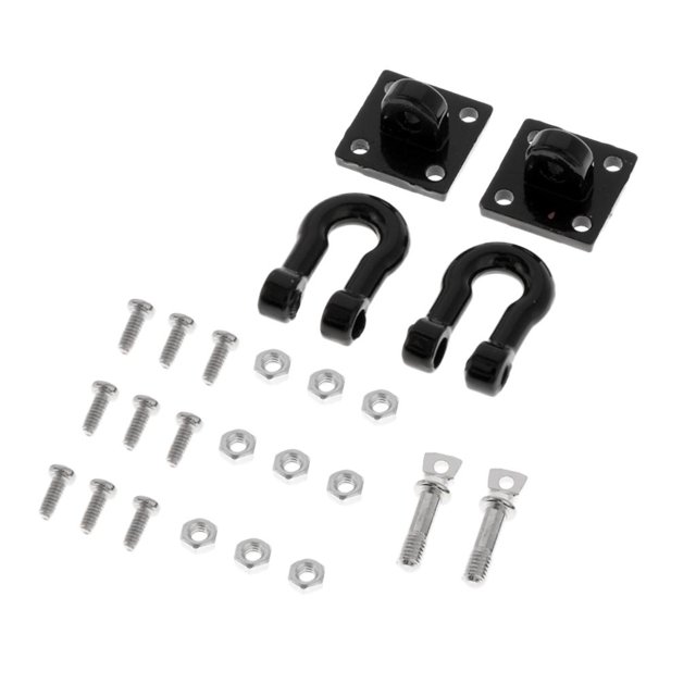 2 Piezas Metal Ganchos de Remolque, Grilletes, Pernos en D para Scx10 :10 Car Crawler Negro CUTICAT Grilletes de cabrestante de coche RC