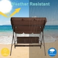 thumbnail image 6 of BTMWAY Outdoor Swing with Canopy, 3 Person Outdoor Patio Swings, Backyard Swing for Adults with 45° Adjustable Tilt Canopy, Weather Resistant Steel Frame, Swing Chair for Yard, Garden, Poolside, Brown, 6 of 12