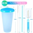 thumbnail image 2 of Reusable Plastic Tumblers with Lids & Straws - 4 Pcs 24oz Large Color Changing Cups for Adults Kids ,Reusable Tumbler with Lids and Straws | Tumbler Ice Cold Drinking Cup Bulk,Christmas Cups, 2 of 7