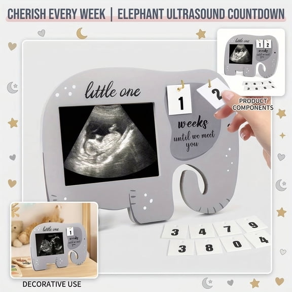 Sonogram Picture Frame Ultrasound Photo Display with Baby Countdown Weeks-Pregnancy Announcement Baby Gender Reveal Gift- New Mom Expecting Parents to Be Keepsake Gifts,8.6*6.2 in
