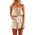 thumbnail image 3 of LILIYA Rompers for Women Summer Elegant Bandeau Rompers Sleeveless Floral Print Overalls One Piece Beach Dress Elestic High Waist Playsuits Ladies Wide Leg Shorts Holiday Dress 2026, 3 of 6