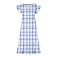 thumbnail image 3 of RXIRUCGD 2025 Vêtements d'Été pour Enfants Filles Robe Imprimée à Fleurs Manches Courtes Poches à Volants Col Rond pour Enfants, 3 of 5