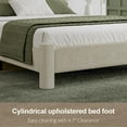 thumbnail image 3 of 4 EVER WINNER Queen Bed Frame, Queen Size Bed Frame, Upholstered Queen Bed with Rounded Legs, Boucle Bed Frame with Headborad, Beige, 3 of 6