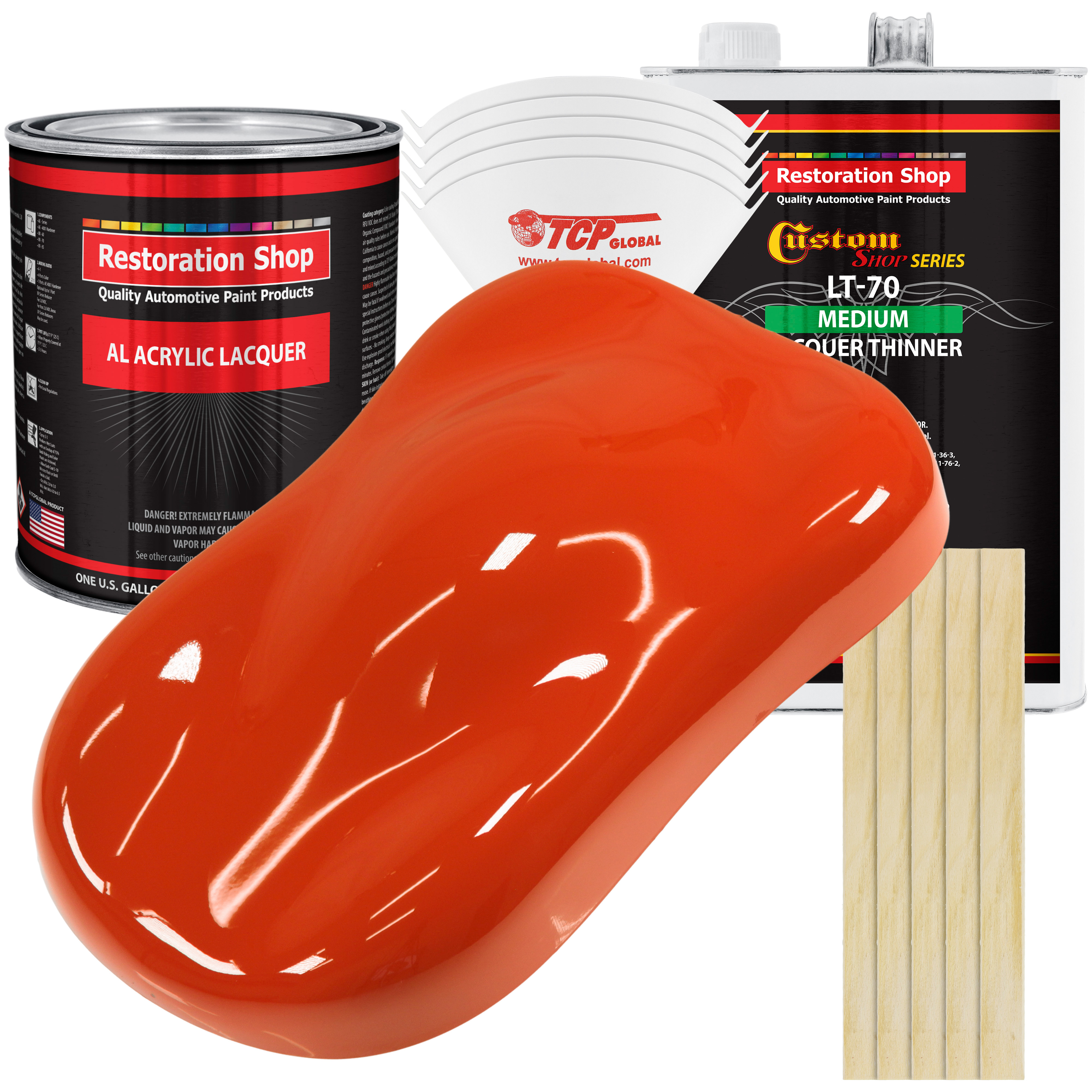 Restoration Shop Tractor Red Acrylic Lacquer Auto Paint Complete Gallon Paint Kit with