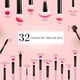 thumbnail image 2 of Set de brochas de maquillaje Vander, 32 piezas, sintéticas profesionales, 2 of 6