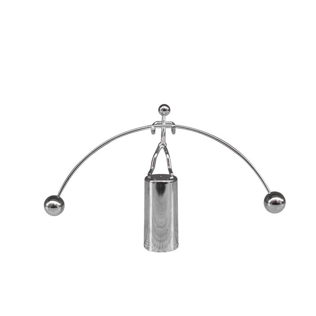 Metal Balancing Balls Swing WeightLifting Iron Men Desktop Crafts Ornaments Home Office Desk Decor Toy (Silver)