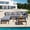 2 #: Light Gray, variant on Harper & Bright Designs Acacia Wood Outdoor Sectional Furniture with Coffee Table, Patio Modular Sectional Sofa Set, Garden L-Shaped Conversation Set with Cushions, Gray