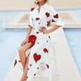 thumbnail image 4 of Valentine Heart Pattern Long Sleeved Shirt Dress women long dresses Women's long dress, 4 of 6