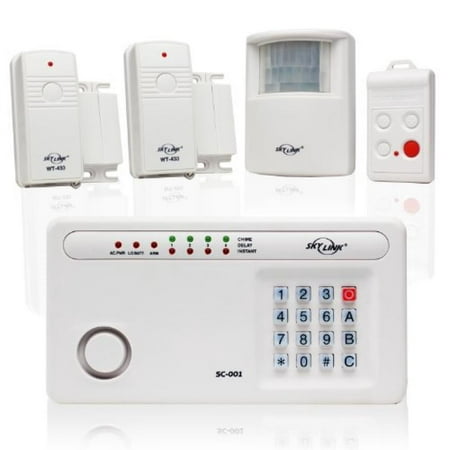 Skylink SC-100W Wireless Deluxe Home & Office Burglar Alarm System Alert Security Package | Affordable, Easy to Install