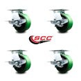 thumbnail image 2 of 6 Inch Poly on Cast Iron Wheel Heavy Duty Top Plate Caster with Brakes Set of 4, 2 of 2