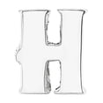 thumbnail image 4 of Initial Letter H Charm .925 Sterling Silver Reflection Beads - QRS468H, 4 of 5