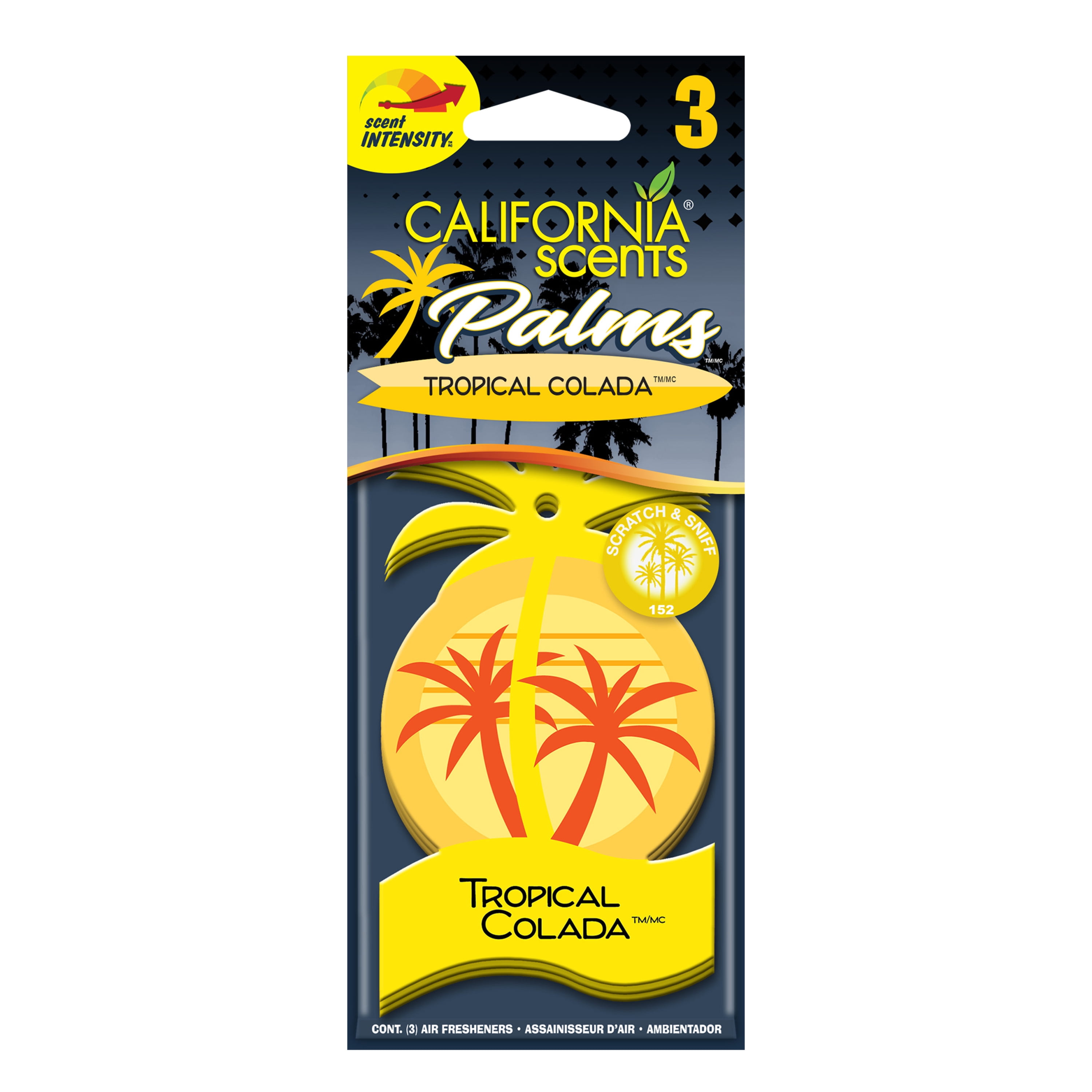 California Scents Palms Paper Tropical Colada Air Freshener