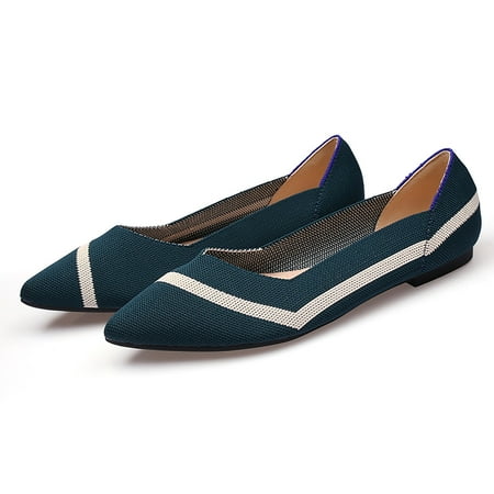 

TOWED22 Flats Shoes Women Women s Pointed Toe Mules Slides Rhinestone Wedding Flats Shoes Slip-on Backless Loafer Green