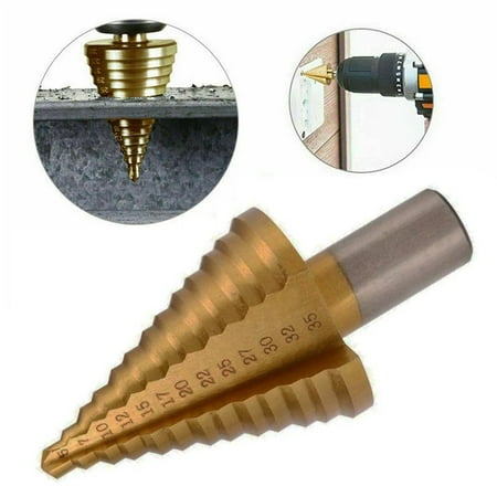 

5-35mm Titanium Step Drill Bit High Speed Steel Cutter 13 Steps Size Cone Drills