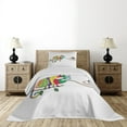 thumbnail image 3 of Ambesonne Colorful Quilted Coverlet 2 Pcs, Chameleon on Branch, Twin Size, Multicolor, 3 of 4