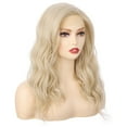 thumbnail image 4 of OneDor Premium Japanese High-Temperature Fiber Synthetic Hair 130% Density Wavy Lace Front Side Part Long Wigs (Light Brown Evenly Blended with Dark Natural Blonde-RL12/16), 4 of 7