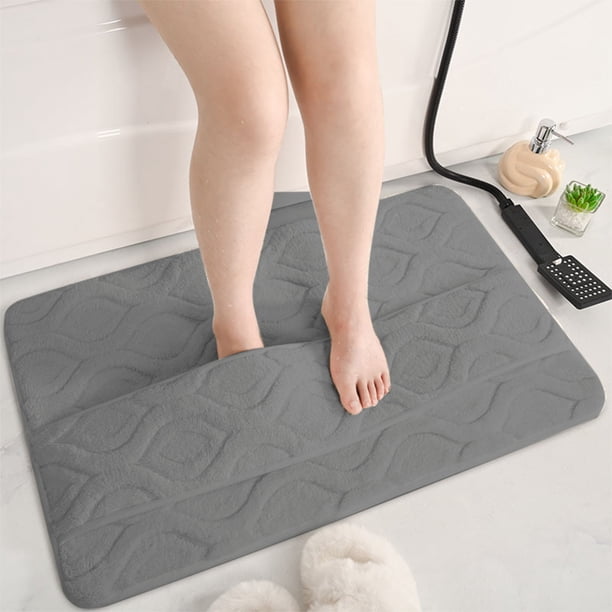 XWSHYW Alfombras de Baño Felpudo Absorbente de Agua para Baño, de Secado Rápido, para Entrada de Ducha, de Color Sólido, Antideslizante, para Entrada de Inodoro