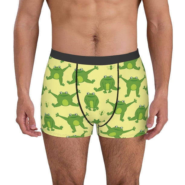 Balery Funny Frogs Calzoncillos bóxer para hombre, ropa interior de algodón suave y transpirable con cinturilla de nailon-X-Large