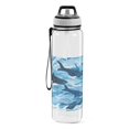 thumbnail image 2 of Sharks Sea Sports Water Bottle Portable Travel Mug 32oz BPA Free Leak Proof Straw Transparent Tritan for Gym Yoga Cycling Camping, 2 of 7