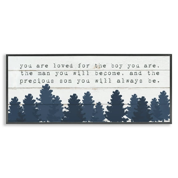 Stupell Industries Precious Son You Are Phrase Art for Kids Painting Black Framed Art Print Wall Art, 24 x 10