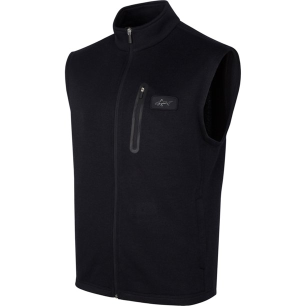 Greg Norman - Chaleco de forro polar para hombre, color negro, 3XLT