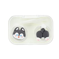 Unique Bargains 1 Set Contact Lens Case Contact Lens Container Contact Lens Carrier Puppy Style B 2.36"x1.65"x1.1" White