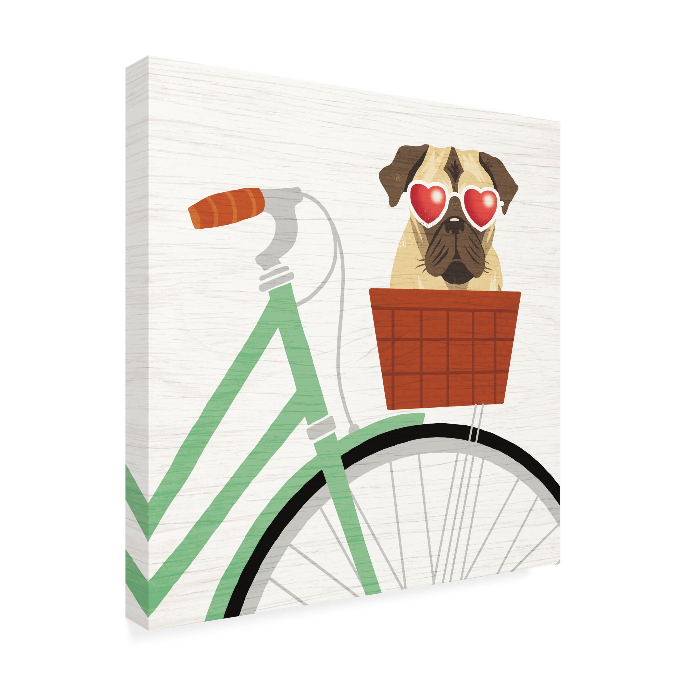 Trademark Fine Art 'Beach Bums Pug Bicycle I' Canvas Art by Michael Mullan