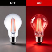 Great Value A19 LED 7W E26 Medium Base Decorative Red Light Bulbs, 2 Pack