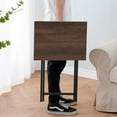 thumbnail image 5 of VECELO Set of 2 Folding TV Tray Table, Portable Snack Eating Tables with Cup Holder, Dinner Tray for Couch, Kitchen, Living Room and Bedroom, Coffee Brown, 5 of 11