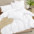 thumbnail image 3 of Pintuck Pillow Cases King Size Set Of 2  White Shams Decorative Pillowcases With Envelope Closure Pinch Pleated Microfiber Wrinkle And Stain Resistant, 3 of 7