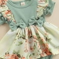 thumbnail image 4 of GRNSHTS Newborn Infant Baby Girl Summer Clothes Floral One Piece Romper Dress Outfit with Headband, 4 of 8