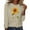 Khaki, variant on Long Sleeve Shirts for Women Sunflower Graphic T Shirt Long Sleeve Crewneck Pullover Tops Cute Casual Cotton Tee Tops Loose Blouses Long Sleeve Tops