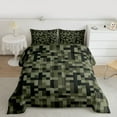 thumbnail image 2 of Feelyou Square Abstract Queen Comforter Set, Pixel Grid Miners Bedding Comforter Set, 3pcs, 2 of 8