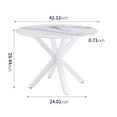 thumbnail image 2 of Tcbosik 42 inch Round Dining Table with Faux Marble Top for 4-6 Person, Modern Kitchen Table with Cross Legs for Living Room, White, 2 of 6