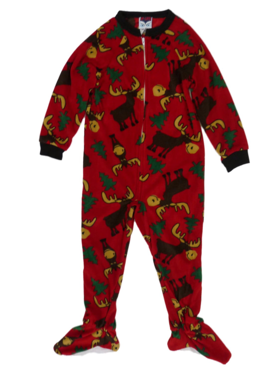 Komar Boys Hooded Moose Union Suit Blanket Sleeper Pajamas 