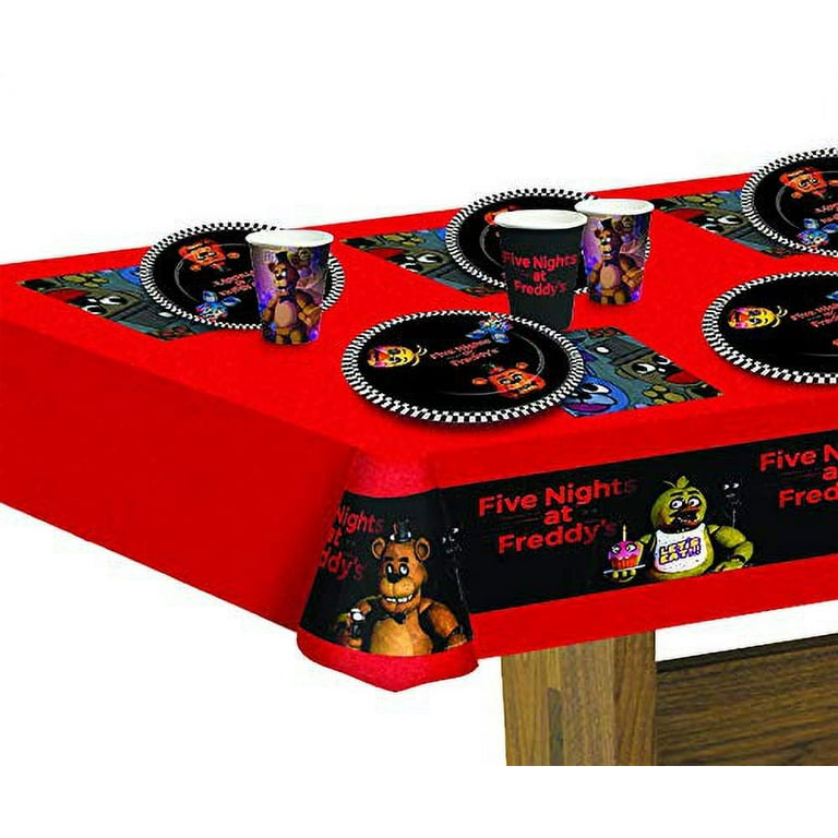 Five Night's at Freddy's Party Supplies Pack Serves 16: 9 Plates Luncheon  Napkins Cups Door Cover and Table Cover with LLILYKAI Birthday Candles  (Bundle for 16): Buy Online at Best Price in