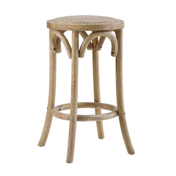 Linon Billy 24 Rattan Wood Backless Counter Stool In Brown Walmart Com Walmart Com