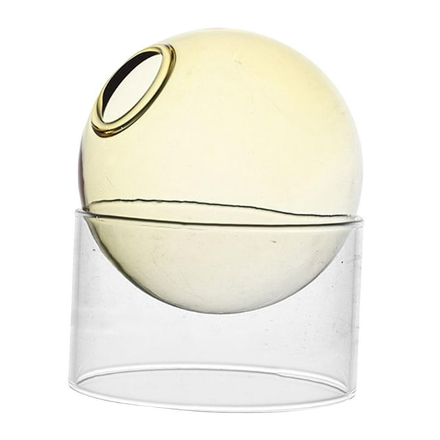 Abbracc Transparent Glass Hydroponic Vase Decor Flowerpot Terrarium Desk Vase Flower Pot Yellow Short