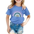 thumbnail image 3 of YUEHUA Girls Short Sleeve T Shirts Casual Crewneck Fashion Tees Kids Summer Tops 5-14 Years, 3 of 5