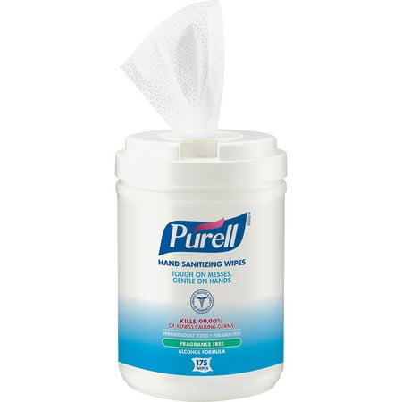 Purell Ethyl Alcohol Hand Sanitizing Wipe Canister 175 Wipes