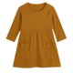 thumbnail image 1 of Odeerbi Niñas Vestido de Manga Larga de Punto Elástico Primavera Otoño Vestido de Algodón Con Bolsillo Color Sólido Vestido de Cuello Redondo, 1 of 3