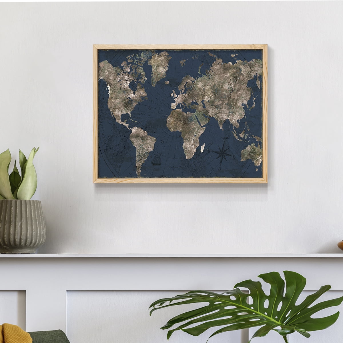 Navy Atlas by CAD Designs - Restickable Framed Giclée Print