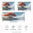 thumbnail image 4 of Dailycode Satin Pillow Case Standard Silk Pillow Cover for Hair and Skin Envelope Closure Tree House on Island 20"x26", 4 of 9