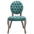 thumbnail image 5 of Modway Exhibit 19" French Vintage Velvet & Wood Dining Side Chair in Teal, 5 of 7