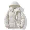 thumbnail image 1 of Fiudx Chaqueta de Algodón para Hombre, Abrigo Holgado y Acogedor de Manga Larga, Elegante Diseño de Bolsillo con Cremallera, Colores Sólidos Versátiles, Ideal para Reuniones Deportivas Al Aire Libre, 1 of 3