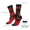 thumbnail image 2 of Yiaed Red And Black Abstract Skull Print Great elasticity Crew Socks Sports socks for Men and Women, 2 of 5